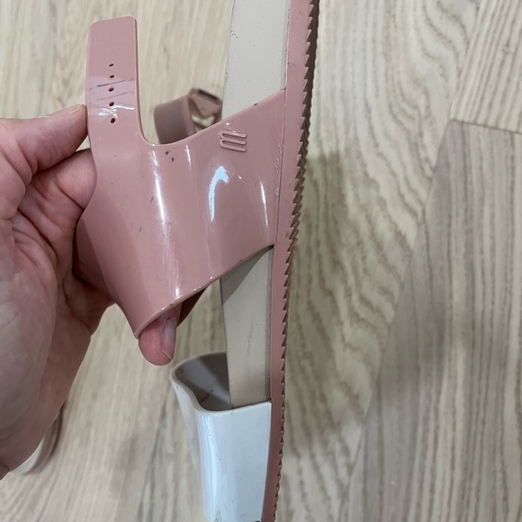 Women’s Melissa jelly sandals, bone white and coral, women’s size 39/40 - Picture 3 of 4